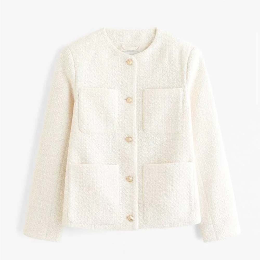 Abercrombie & Fitch women’s collarless tweed jacket